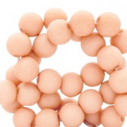 Acrylic beads 6mm round Matt Bisque peach